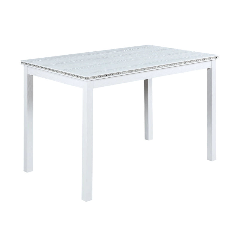 Table de salle à manger en bois avec plateau rectangulaire et 4 chaises rembourrées
