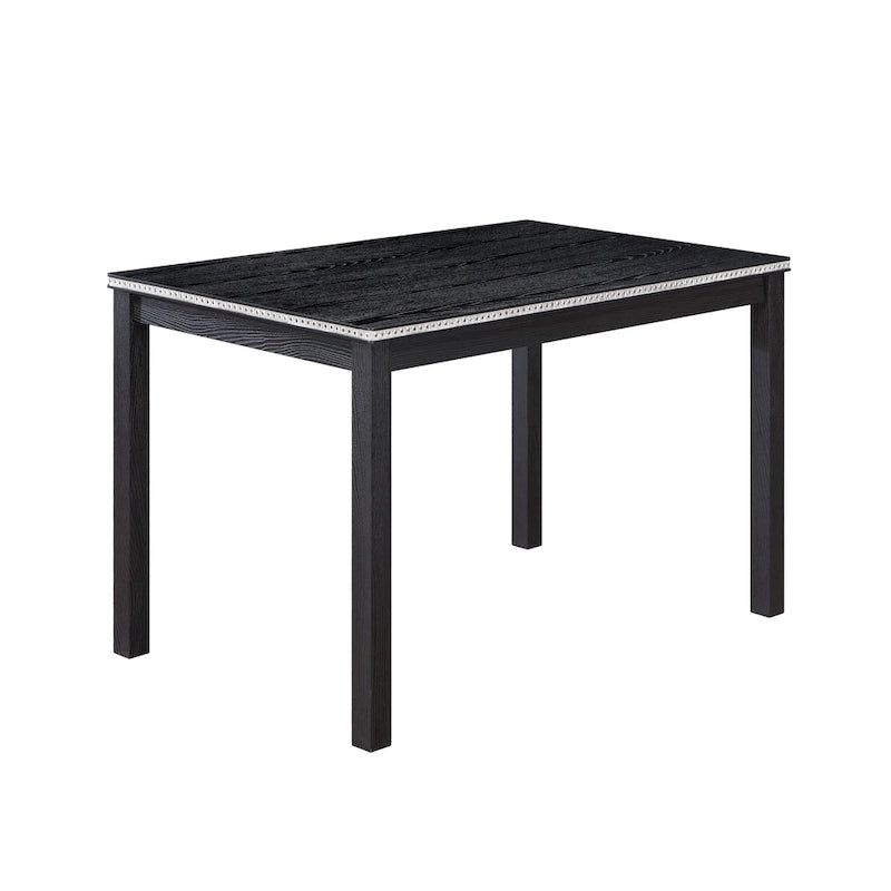 Table de salle à manger en bois avec plateau rectangulaire et 4 chaises rembourrées