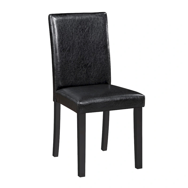 Table de salle à manger en bois avec plateau rectangulaire et 4 chaises rembourrées