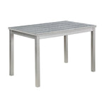 Table de salle à manger en bois avec plateau rectangulaire et 4 chaises rembourrées