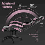 Chaise de jeu ergonomique inclinable à dossier haut, pivotante et roulante, avec appui-tête et support lombaire