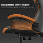 Chaise de jeu ergonomique inclinable à dossier haut, pivotante et roulante, avec appui-tête et support lombaire