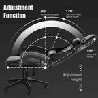 Chaise de jeu ergonomique inclinable à dossier haut, pivotante et roulante, avec appui-tête et support lombaire