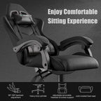 Chaise de jeu ergonomique inclinable à dossier haut, pivotante et roulante, avec appui-tête et support lombaire