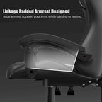 Chaise de jeu ergonomique inclinable à dossier haut, pivotante et roulante, avec appui-tête et support lombaire