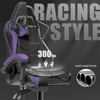 Chaise de jeu ergonomique inclinable à dossier haut, pivotante et roulante, avec appui-tête et support lombaire