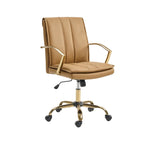 Fauteuil de bureau à bascule moderne en cuir avec base métallique