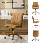 Fauteuil de bureau à bascule moderne en cuir avec base métallique
