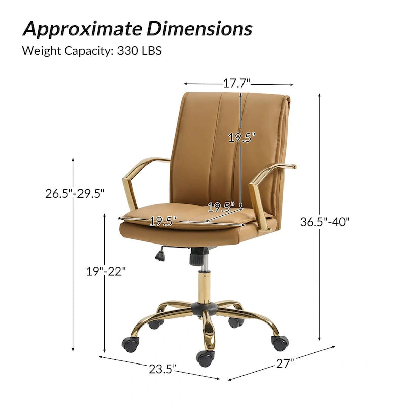 Fauteuil de bureau à bascule moderne en cuir avec base métallique