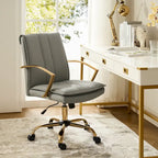 Fauteuil de bureau à bascule moderne en cuir avec base métallique