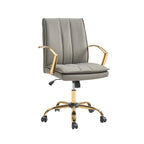 Fauteuil de bureau à bascule moderne en cuir avec base métallique