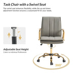 Fauteuil de bureau à bascule moderne en cuir avec base métallique