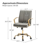 Fauteuil de bureau à bascule moderne en cuir avec base métallique