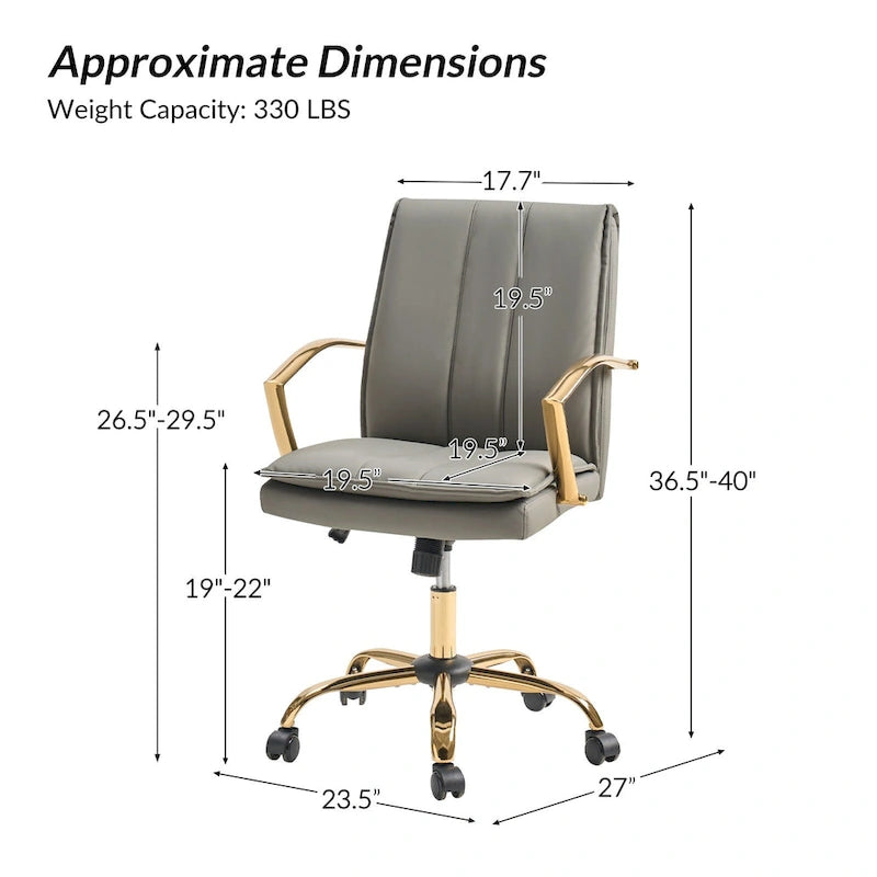 Fauteuil de bureau à bascule moderne en cuir avec base métallique