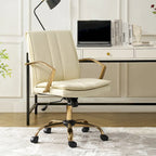 Fauteuil de bureau à bascule moderne en cuir avec base métallique