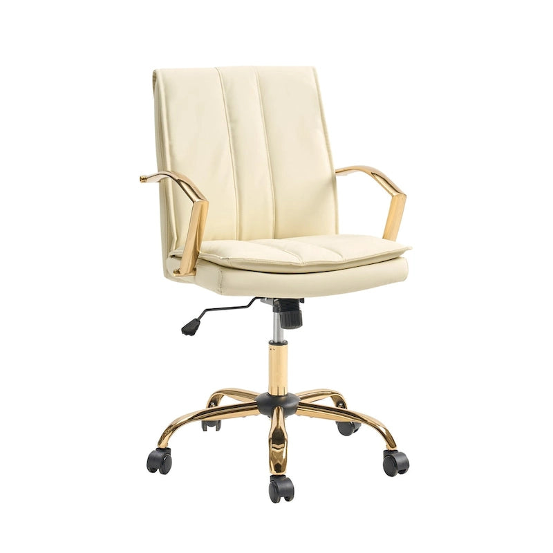 Fauteuil de bureau à bascule moderne en cuir avec base métallique