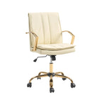 Fauteuil de bureau à bascule moderne en cuir avec base métallique