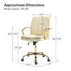 Fauteuil de bureau à bascule moderne en cuir avec base métallique