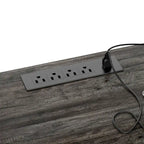 Bureau d'angle en L avec classeur et huche, bureau d'ordinateur d'angle pour bureau à domicile avec tiroirs et station de charge