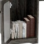 Bureau d'angle en L avec classeur et huche, bureau d'ordinateur d'angle pour bureau à domicile avec tiroirs et station de charge