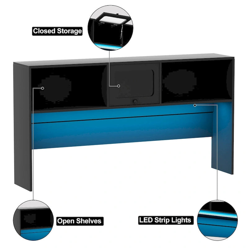 Bureau d'angle en L avec classeur et huche, bureau d'ordinateur d'angle pour bureau à domicile avec tiroirs et station de charge