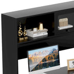 Bureau d'angle en L avec classeur et huche, bureau d'ordinateur d'angle pour bureau à domicile avec tiroirs et station de charge