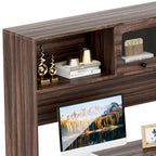 Bureau d'angle en L avec classeur et huche, bureau d'ordinateur d'angle pour bureau à domicile avec tiroirs et station de charge