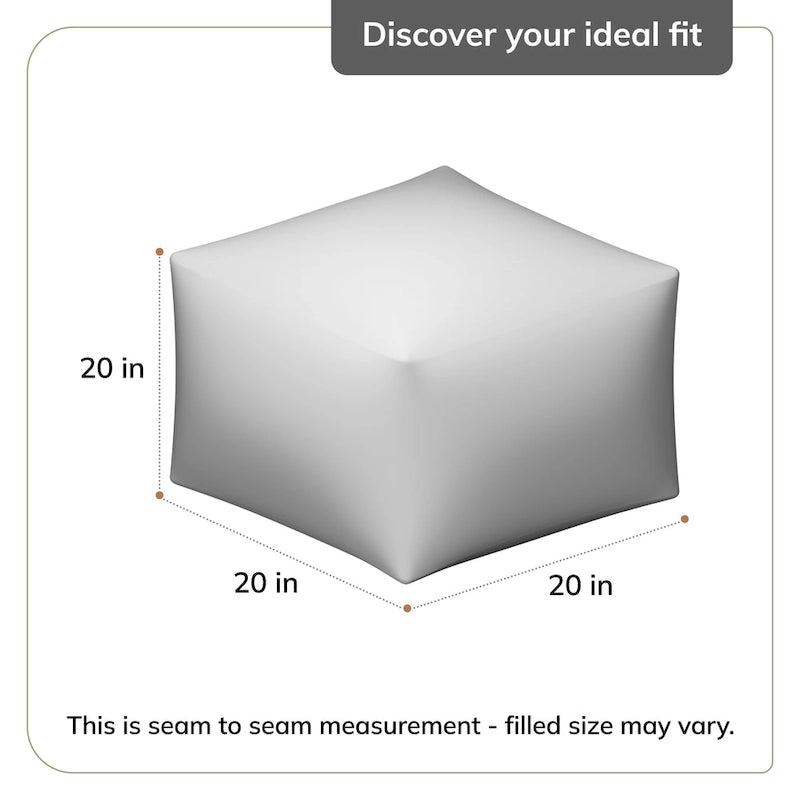 Pouf carré noir et ivoire de 50 cm