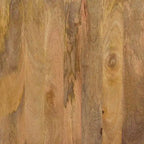 Table basse de 76 cm, cube évidé artisanal, en bois de manguier naturel marron