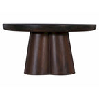 Table basse piédestal ronde en bois de 31 po