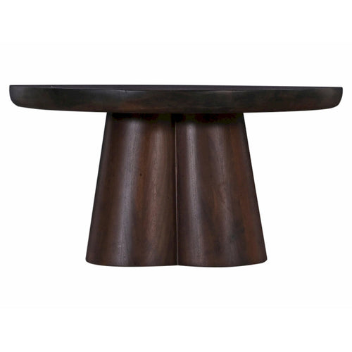 Table basse piédestal ronde en bois de 31 po