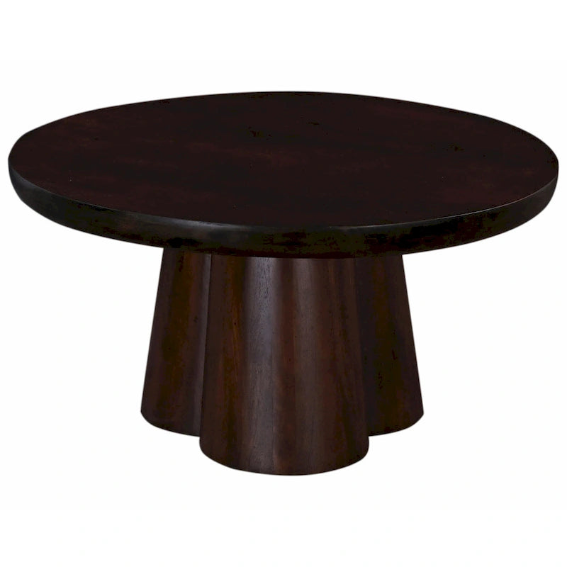 Table basse piédestal ronde en bois de 31 po