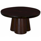 Table basse piédestal ronde en bois de 31 po