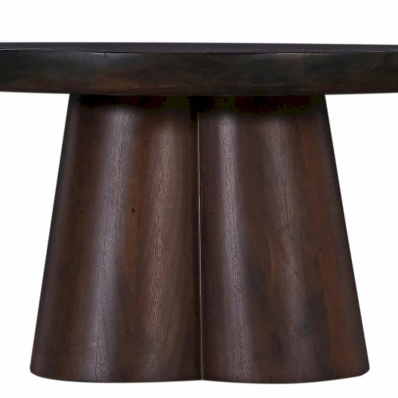 Table basse piédestal ronde en bois de 31 po
