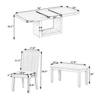 Table à manger contemporaine sur pied extensible de 198 cm