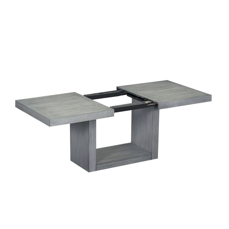 Table à manger contemporaine sur pied extensible de 198 cm