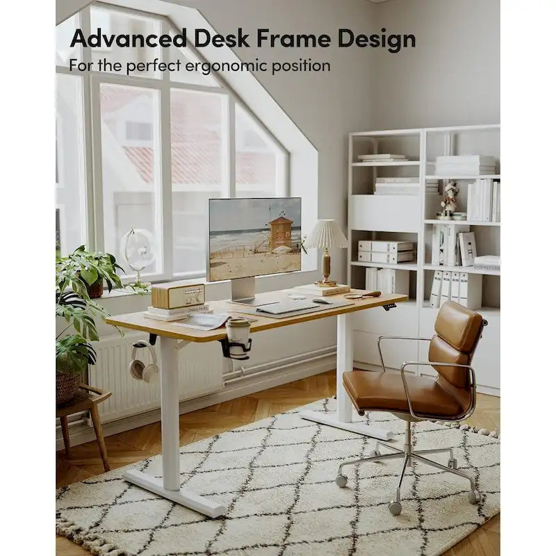 Table de bureau réglable en hauteur électrique pour la maison, bureau assis-debout avec plateau épissé