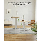 Table de bureau réglable en hauteur électrique pour la maison, bureau assis-debout avec plateau épissé