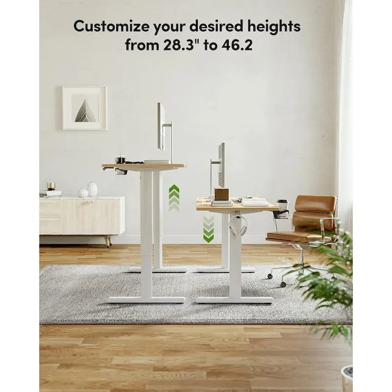 Table de bureau réglable en hauteur électrique pour la maison, bureau assis-debout avec plateau épissé