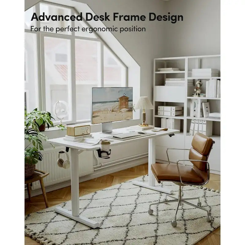 Table de bureau réglable en hauteur électrique pour la maison, bureau assis-debout avec plateau épissé