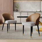 Chaise de salle à manger ou chaise d'appoint moderne avec dossier rembourré en similicuir et tissu