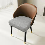 Chaise de salle à manger ou chaise d'appoint moderne avec dossier rembourré en similicuir et tissu