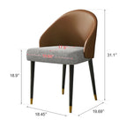 Chaise de salle à manger ou chaise d'appoint moderne avec dossier rembourré en similicuir et tissu