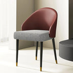 Chaise de salle à manger ou chaise d'appoint moderne avec dossier rembourré en similicuir et tissu