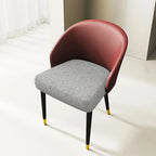 Chaise de salle à manger ou chaise d'appoint moderne avec dossier rembourré en similicuir et tissu