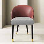Chaise de salle à manger ou chaise d'appoint moderne avec dossier rembourré en similicuir et tissu