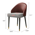 Chaise de salle à manger ou chaise d'appoint moderne avec dossier rembourré en similicuir et tissu