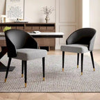 Chaise de salle à manger ou chaise d'appoint moderne avec dossier rembourré en similicuir et tissu