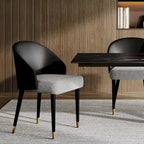 Chaise de salle à manger ou chaise d'appoint moderne avec dossier rembourré en similicuir et tissu