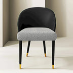 Chaise de salle à manger ou chaise d'appoint moderne avec dossier rembourré en similicuir et tissu